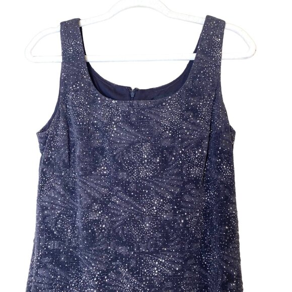 Alex Evenings Sparkling Glitter Gown Sleeevless Midi Sheath Dress Silver Grey - Picture 2 of 9